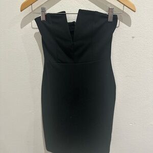 FAVLUX Black Strapless Dress